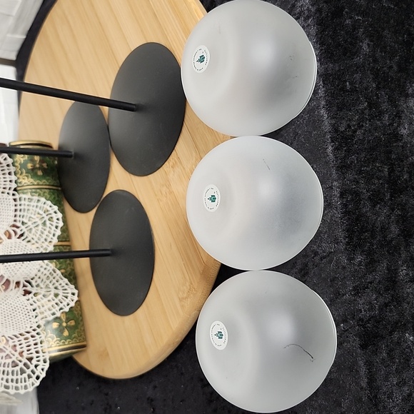 👉*PARTYLITE* SPIRAL LITE TRIO SET ~WROUGHT IRON & FROSTED GLASS ~RETIRED ~3 SZ - Picture 4 of 11